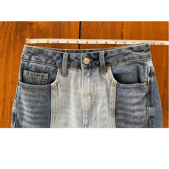 Pacsun Womens Jeans All Cotton 90's Boyfriend Size 24 Two Toned Straight Flaw - Picture 9 of 13